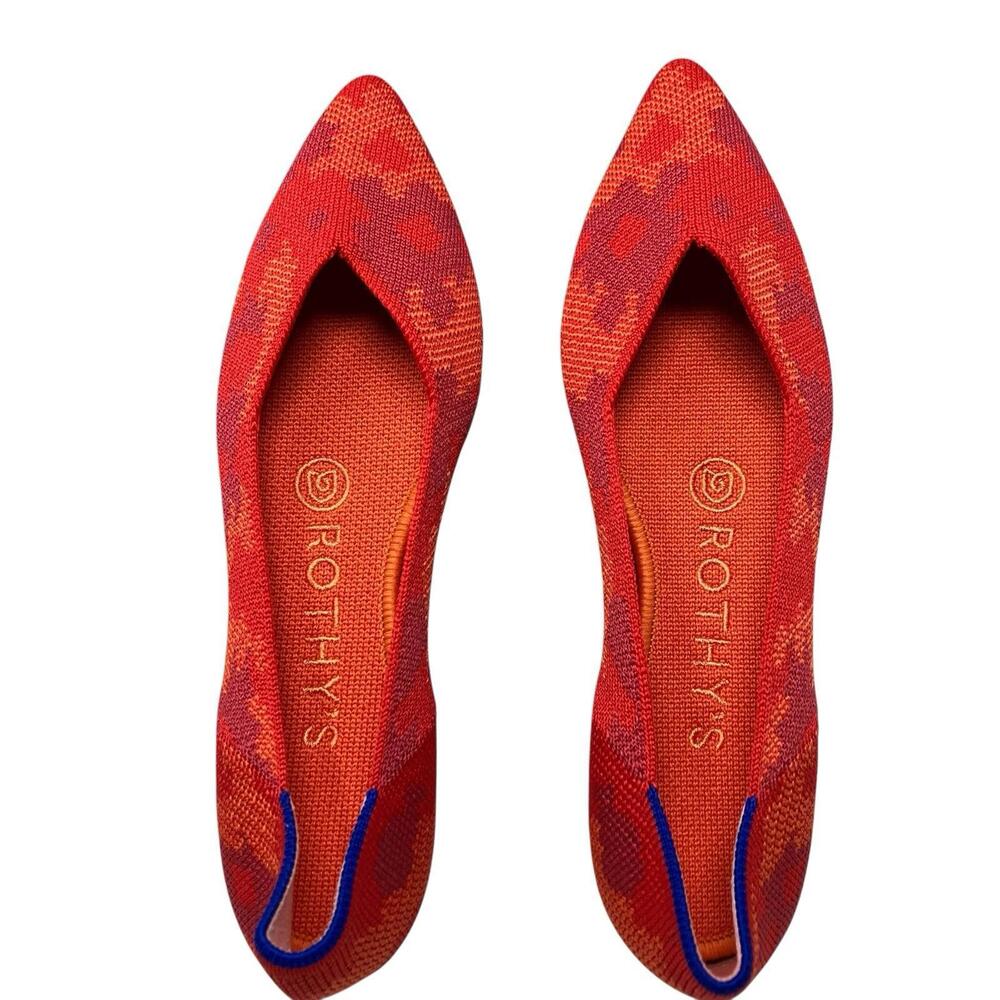 ROTHYS Shoes 5  Red Camo The Point‎ Botanicamo Slip-On Flats